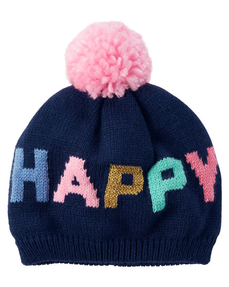 Fleece-Lined Pom Pom Hat