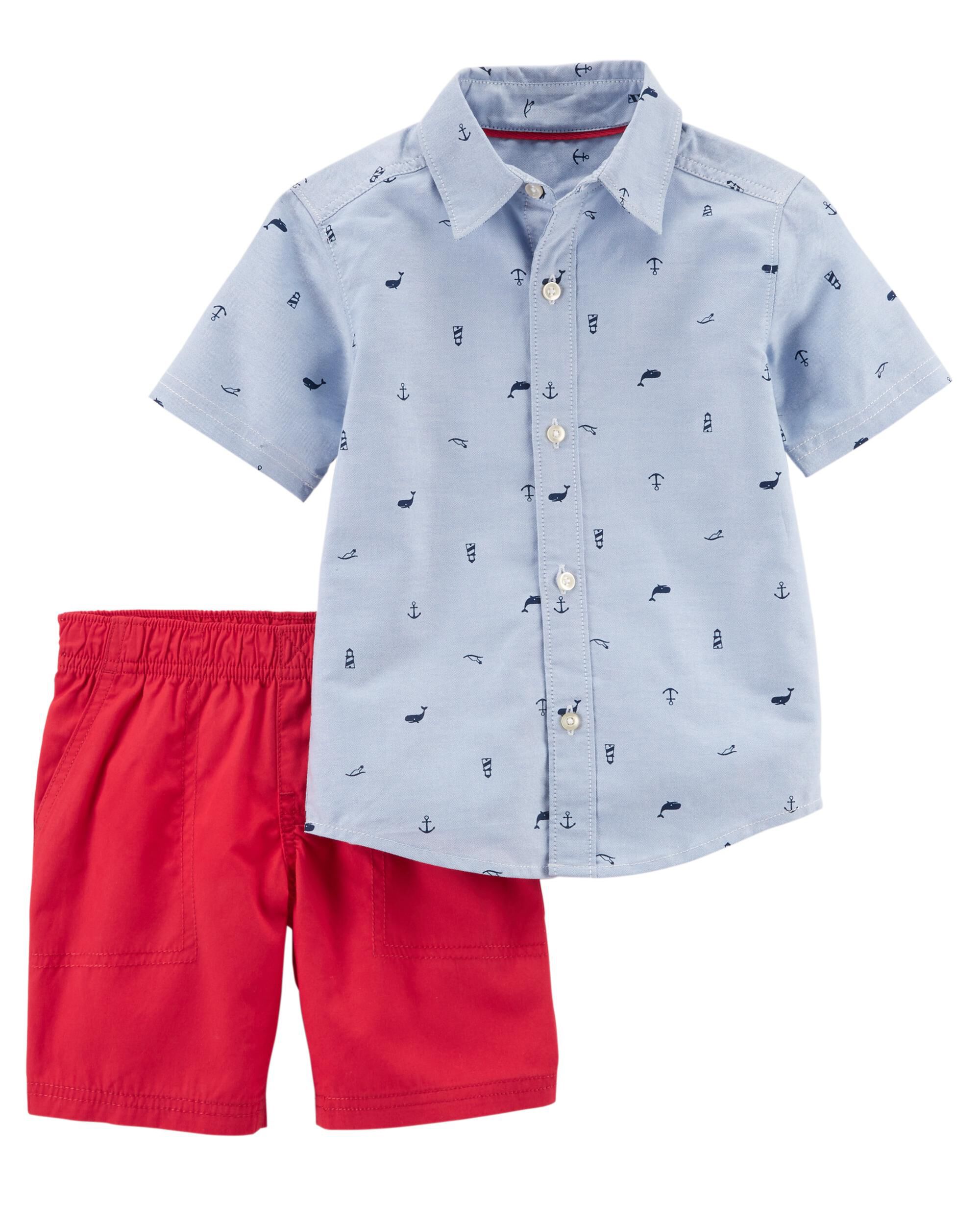 2 Piece Schiffli On Front Poplin Short Set Carters 2 Piece Schiffli On Front Poplin Short Set Loading Zoom