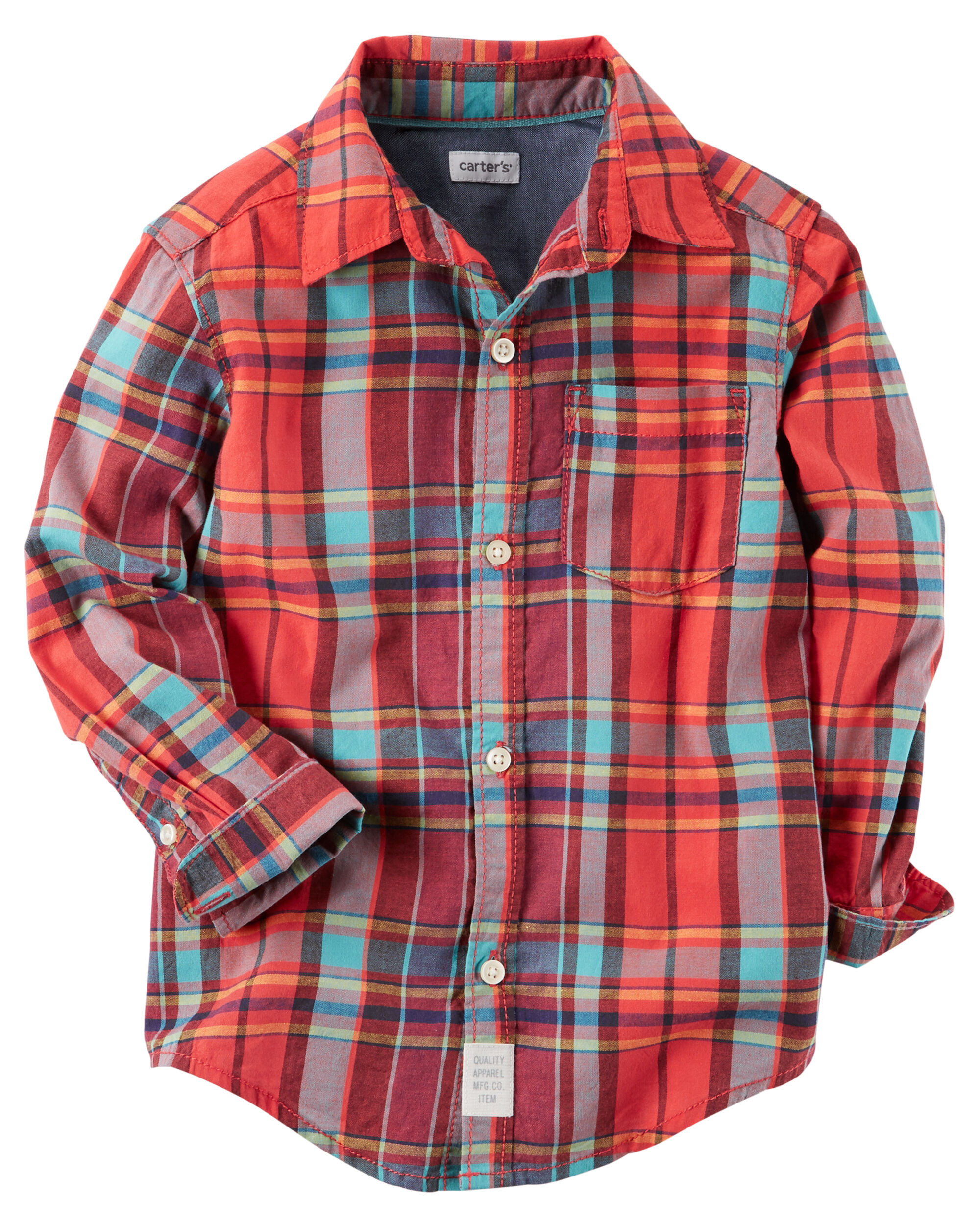 Plaid Button-Front Shirt