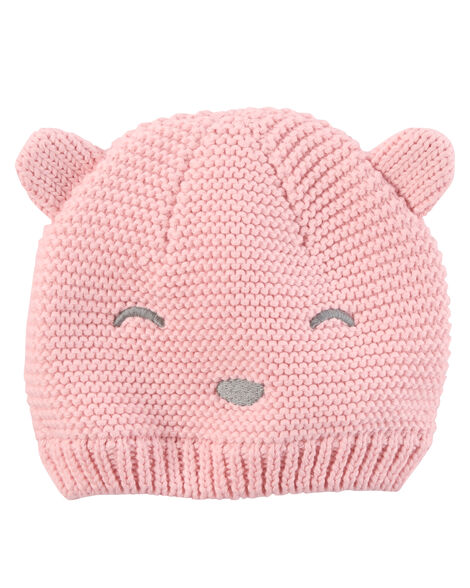 Knit Bear Face Hat