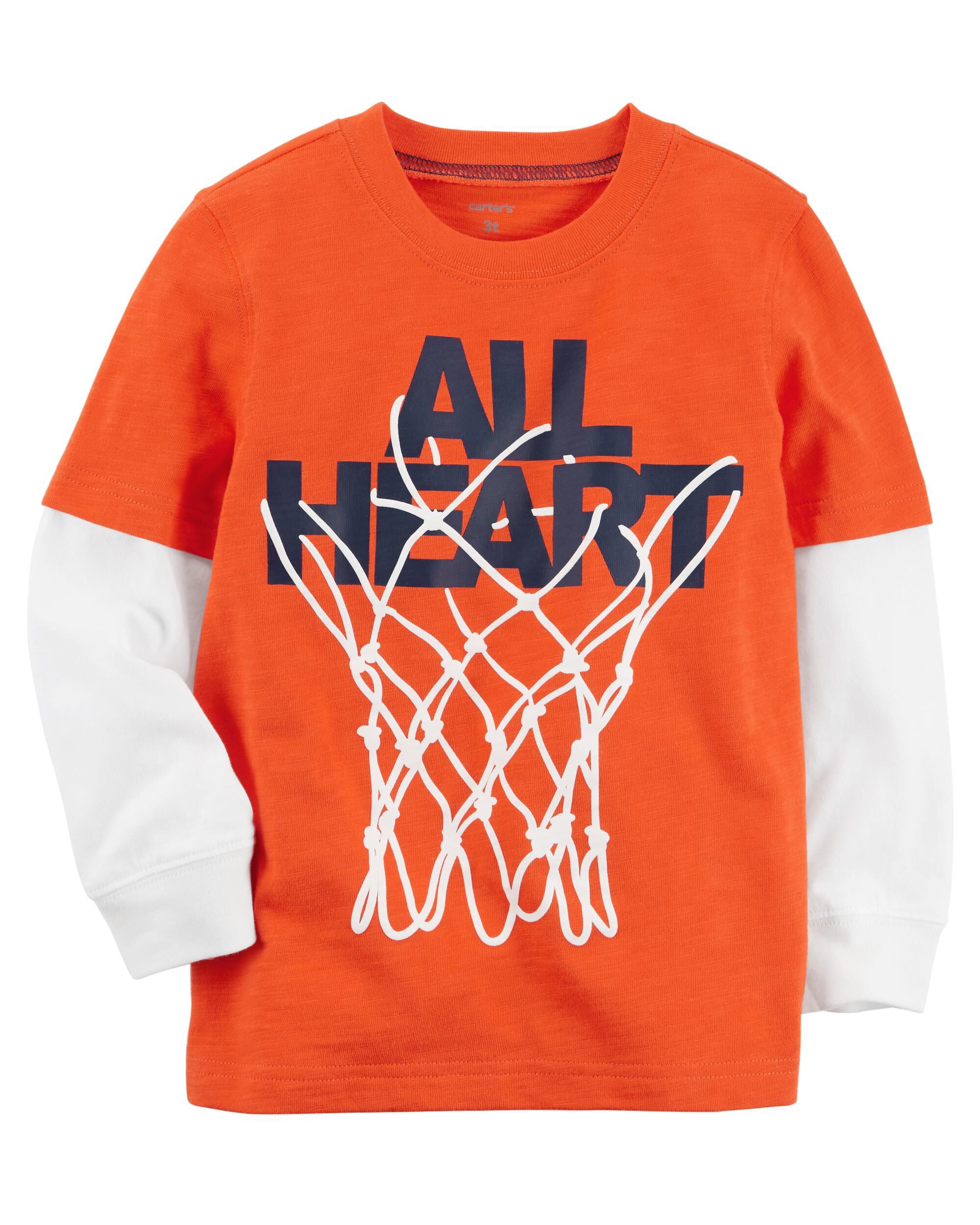 Basketball Layered-Look Jersey Tee