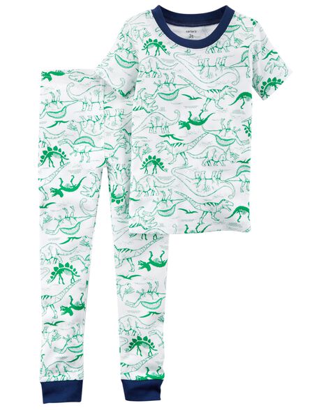 2-Piece Dinosaur Snug Fit Cotton PJs
