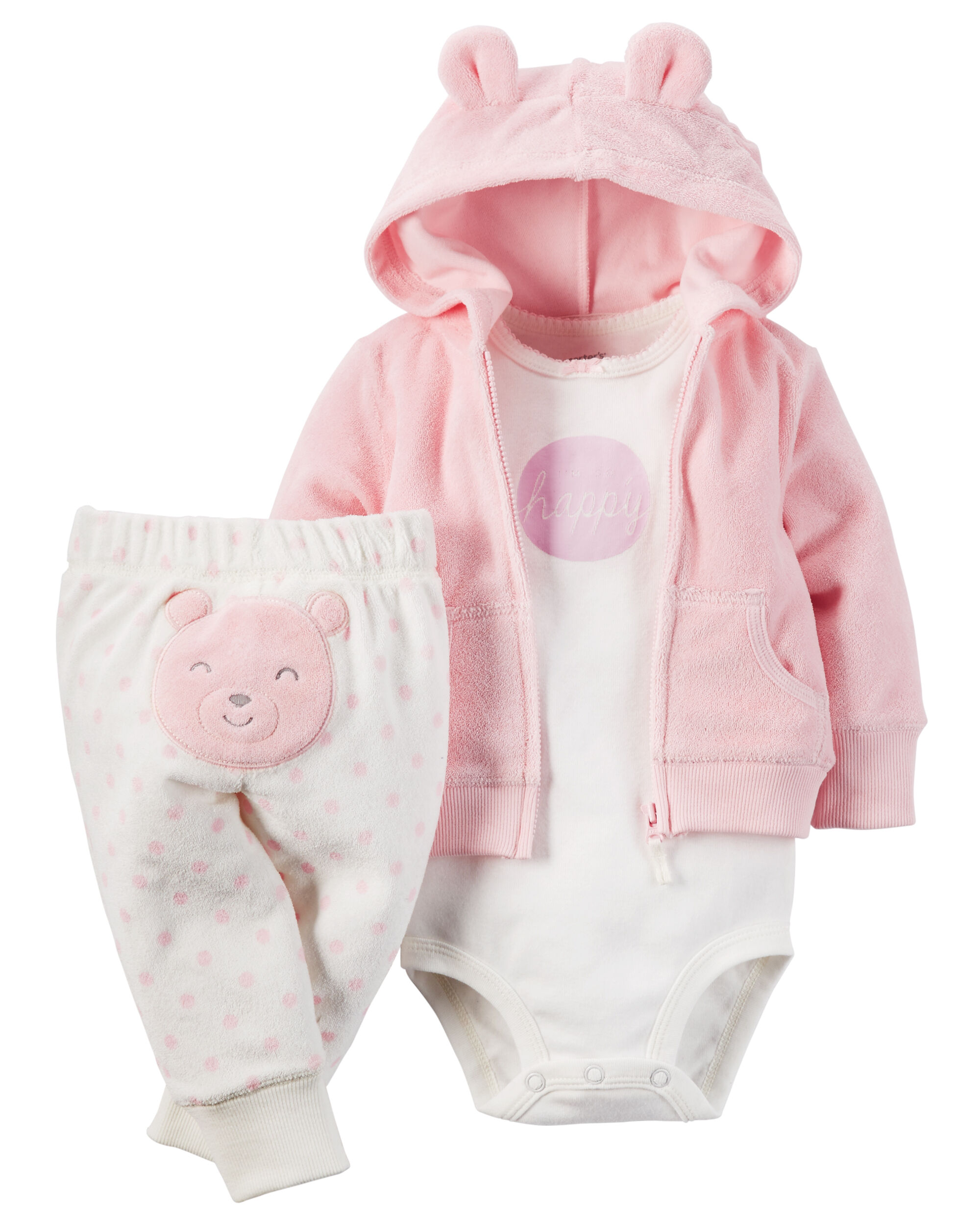 3-Piece Terry Cardigan Set | Carters.com