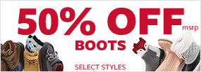 50% off msrp boots select style