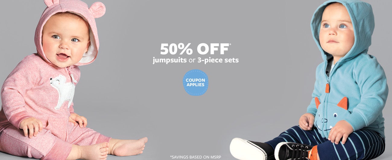 50% Off MSRP jumpsuits or 3-piece sets