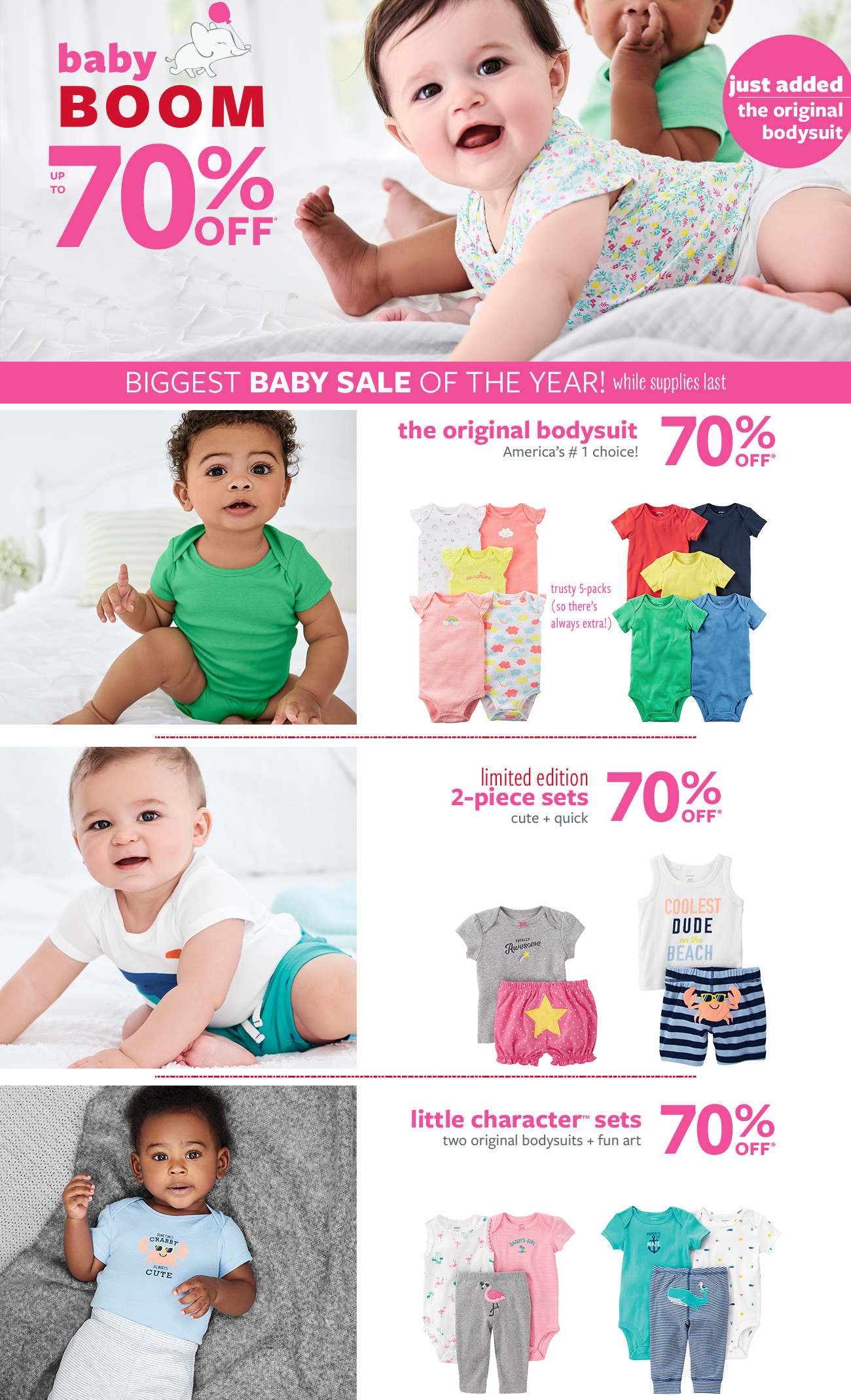 baby boom | up to 70% off msrp | biggest baby sale of the year! while supplies last