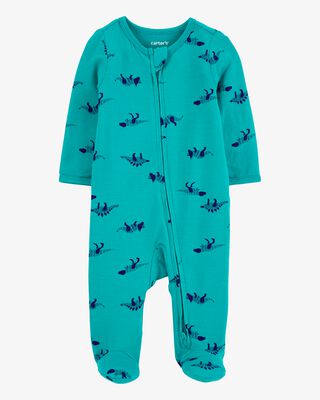 Product image 1 of Baby Dinosaur Print Zip-Up PurelySoft Sleep & Play Pajamas