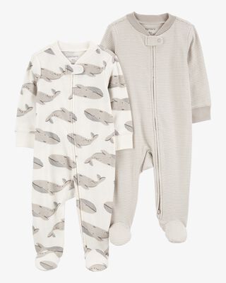 Product image 1 of Baby 2-Pack 2-Way Zip Sleep & Play Pajamas