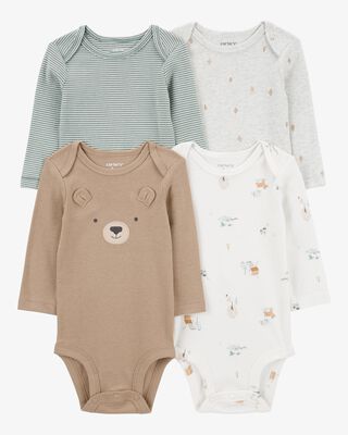 Product image 1 of Baby 4-Pack Bear Long-Sleeve Bodysuits