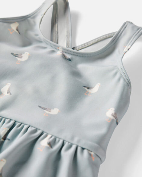 Product image 3 of Baby Girl Recycled Seagull-Print Ruffle Swimsuit