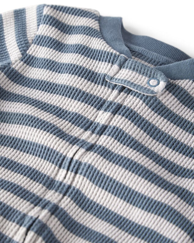 Product image 2 of Baby Sleep & Play Pajamas Made with Organic Cotton in Blue Stripes