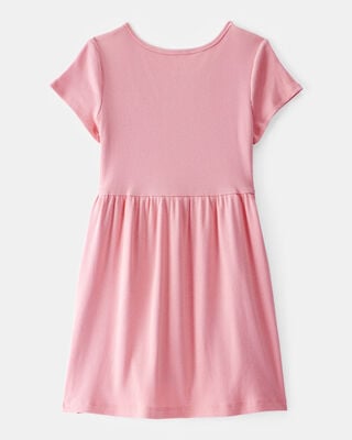 Product image 2 of Girls Ribbed Short-Sleeve Dress - Pink
