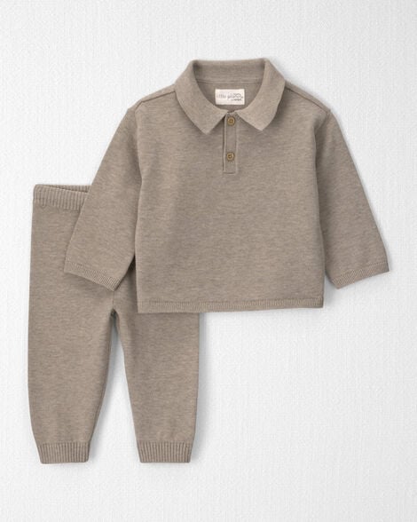 Baby Boy 2-Piece Organic Cotton Sweater Knit Top & Pant Set