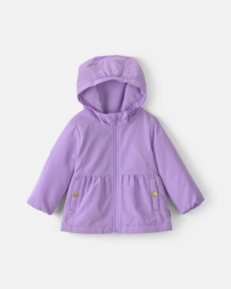 baby girl hooded midweight winter jacket - purple