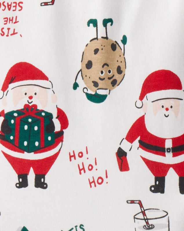 Product image 2 of Baby Beige Santa Milk & Cookies 100% Cotton Long-Sleeve Snug Fit 2-Piece Pajamas - White