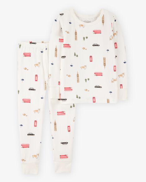  Product image 1 of Toddler London Print PurelySoft 2-Piece Pajamas - Ivory
