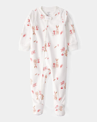 Product image 1 of Toddler 1-Piece Bunny Fleece Footie Pajamas - Ivory
