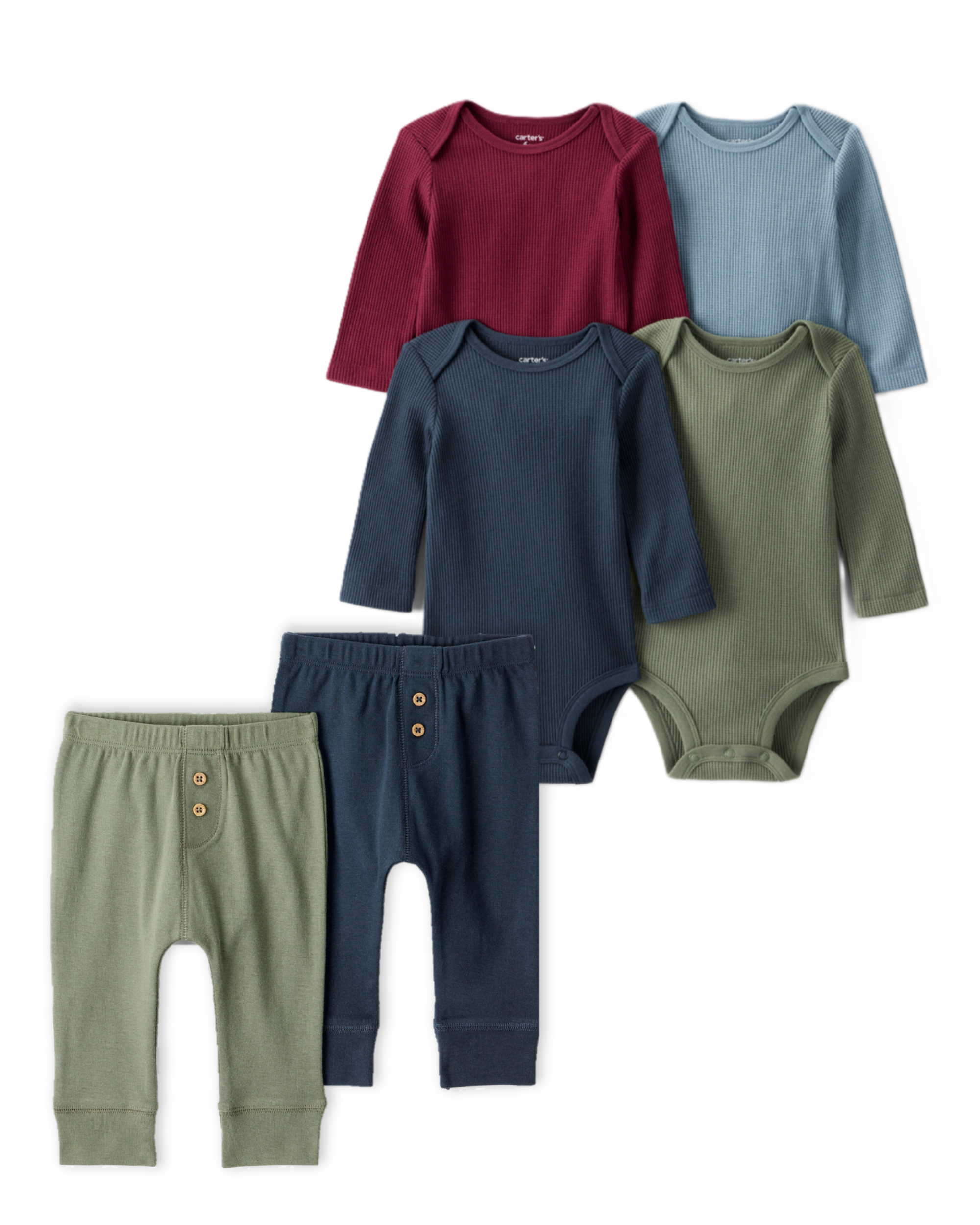 Baby Boy 6-Piece Multipack Bodysuits & Cotton Joggers Set - Multi