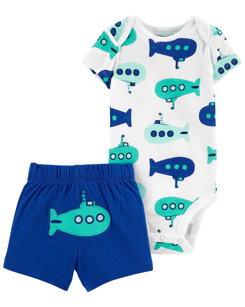 Baby Blue 2 Piece Bodysuit Short Set Carters Com