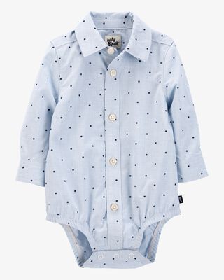 Product image 1 of Baby Polka Dot Button-Front Bodysuit