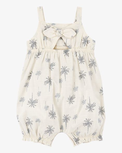  Product image 2 of Baby Palm Tree Cotton Romper - Ivory