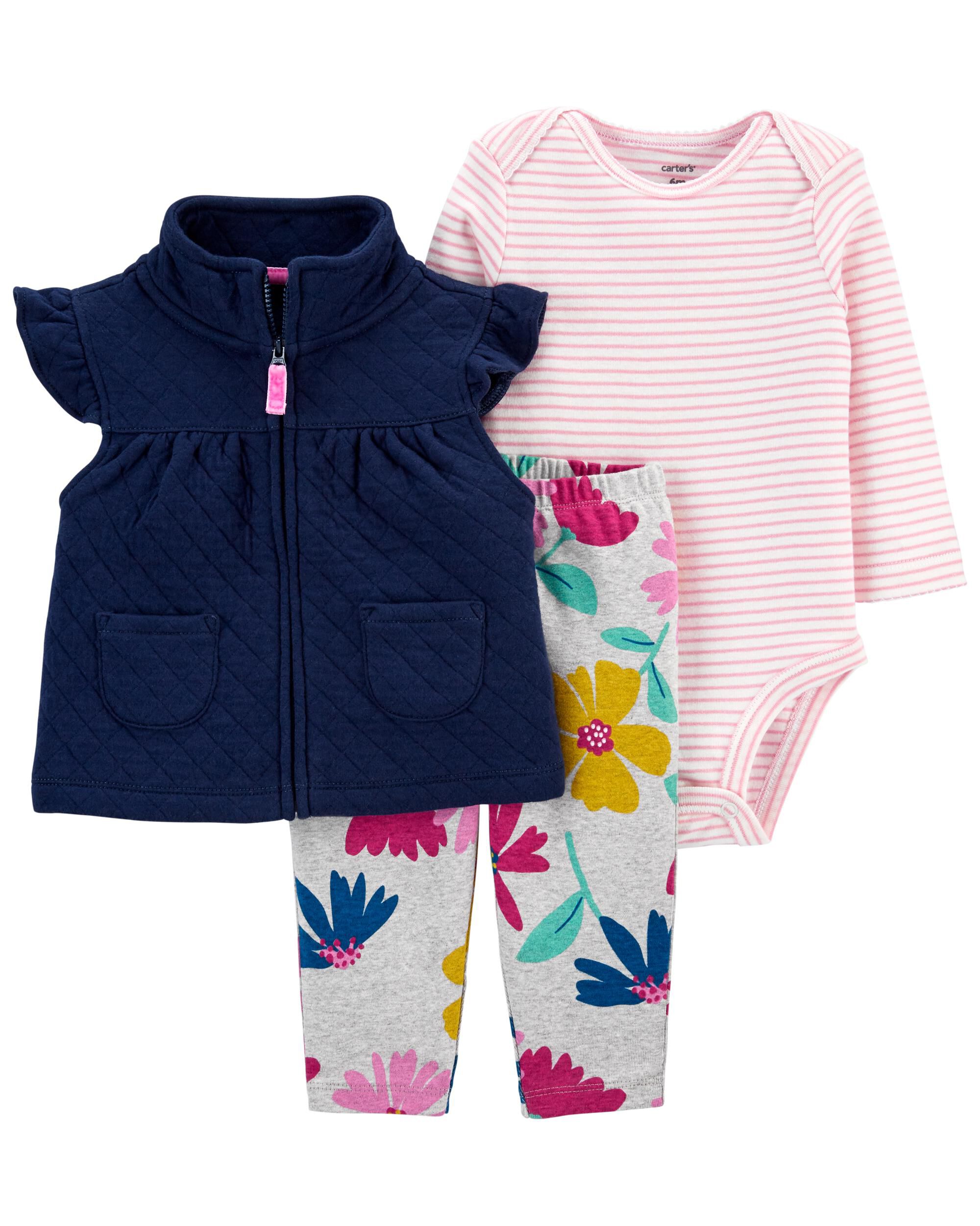 *DOORBUSTER* 3-Piece Floral Little Vest Set