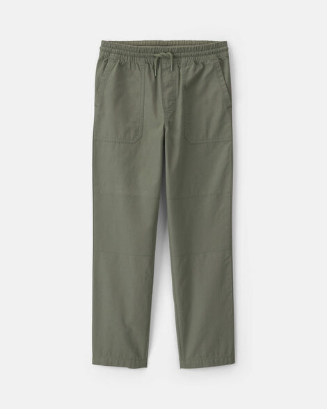 boys pull-on canvas pants - olive green