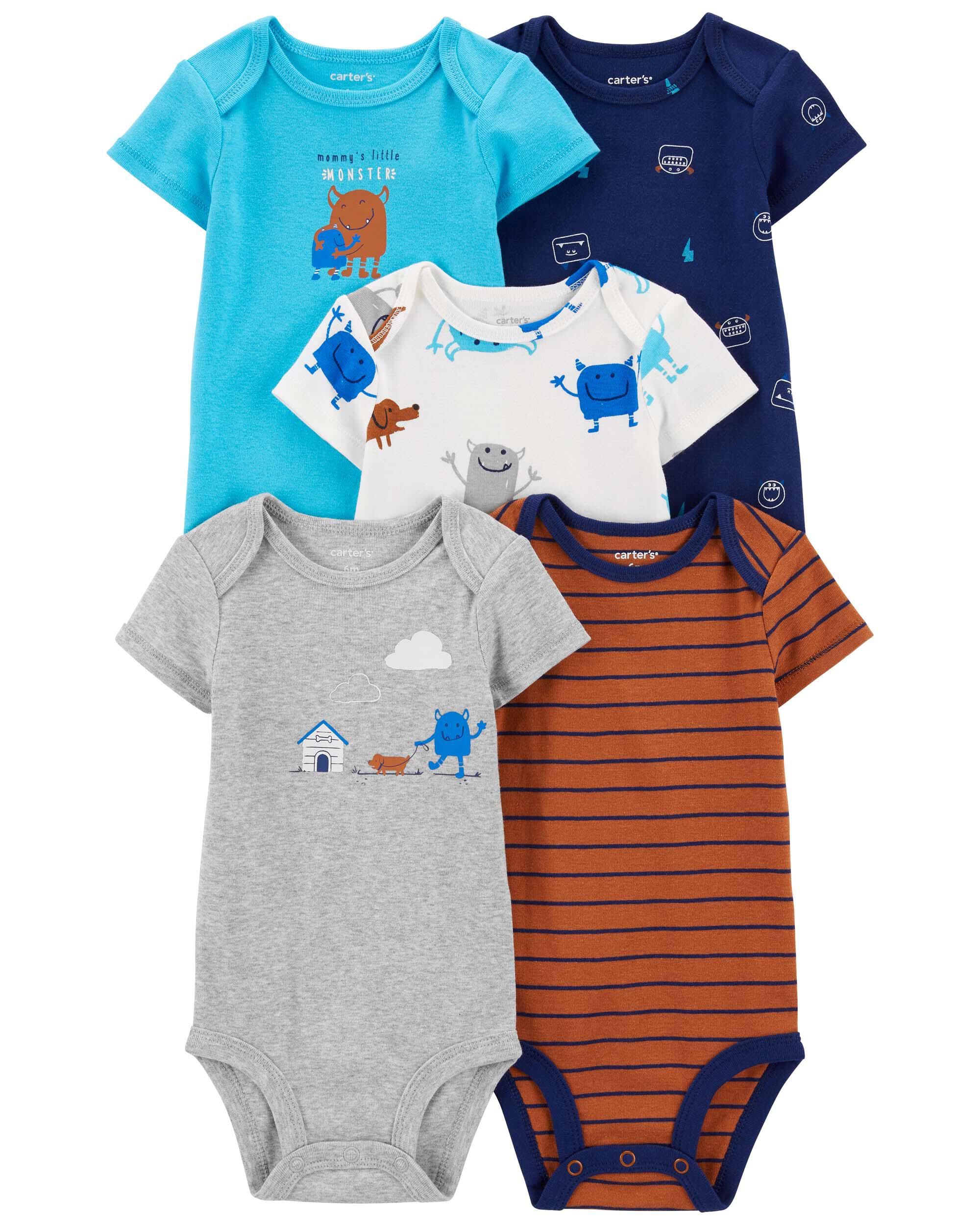 Baby 5 Pack Short Sleeve Bodysuits