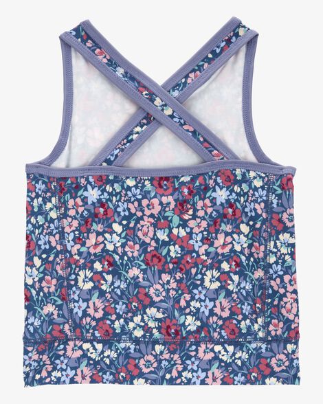  Product image 2 of Kid Floral Print Active Criss-Cross Tank