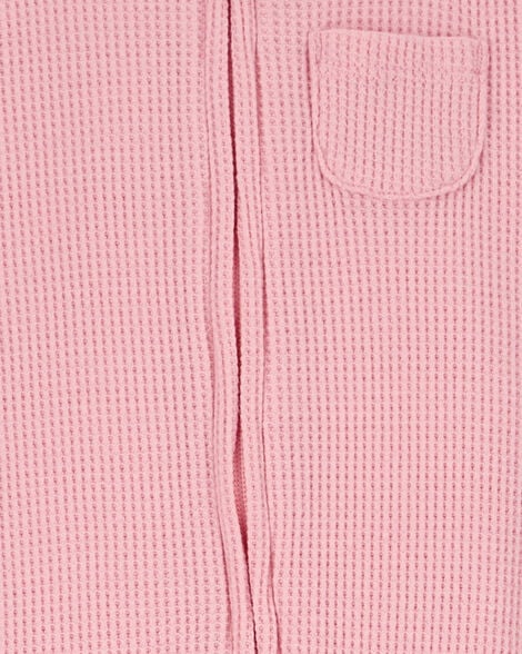  Product image 2 of Baby Floral 2-Way Zip Waffle Knit Sleep & Play Pajamas - Pink