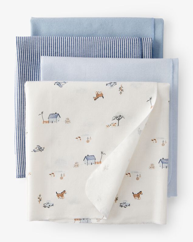 Product image 1 of Baby 4-Pack Receiving Blankets - Blue