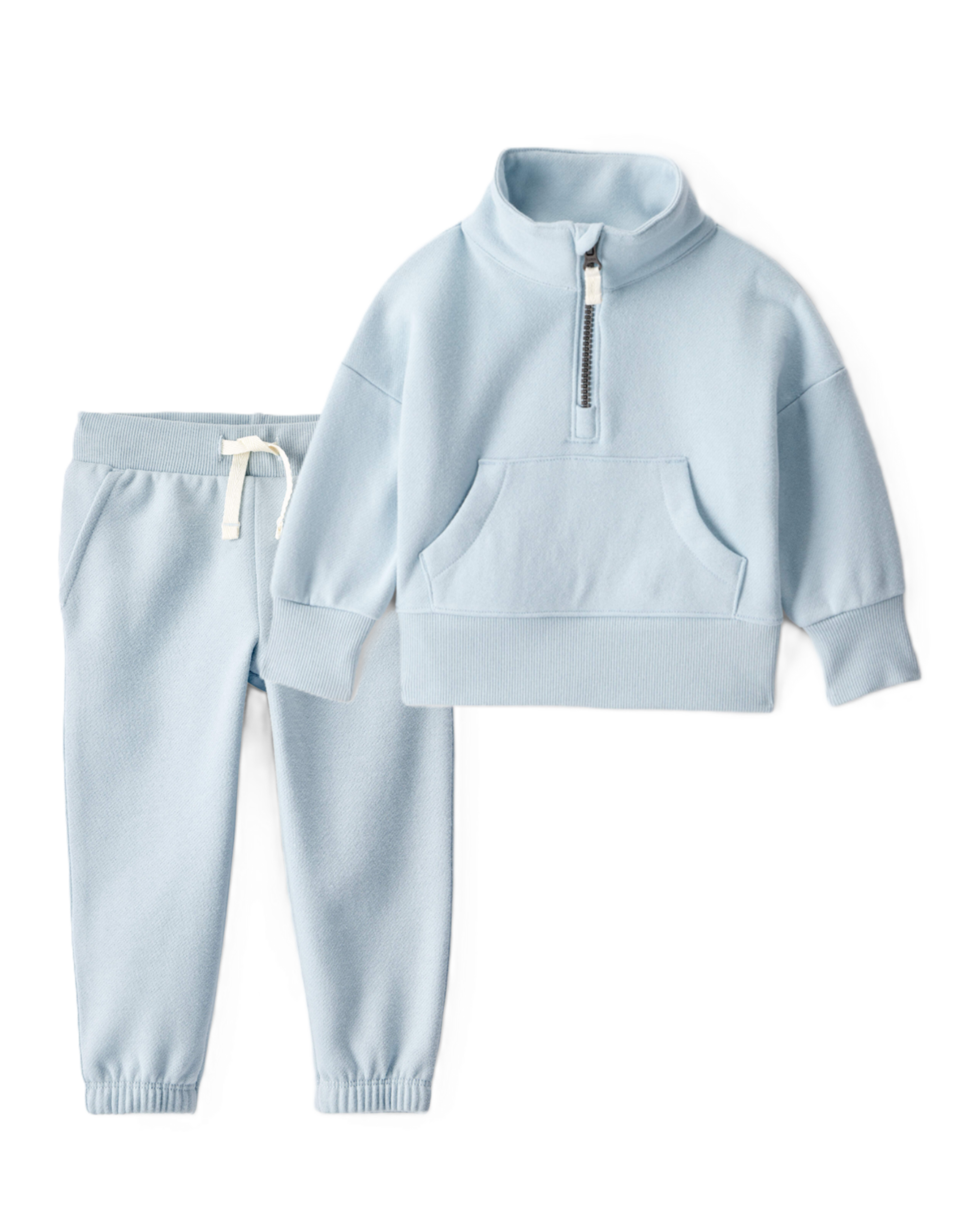 Baby Girl 2-Piece DayDream Fleece Quarter-Zip Pullover Sweatshirt & Joggers Set - Blue