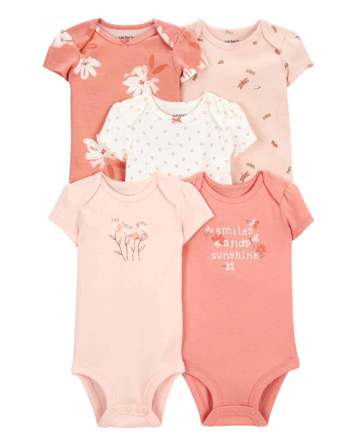 24 Month Bodysuit Bestele Baby Bodysuits 3-Pack Short Sleeve