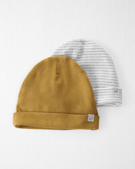 Product image 1 of Baby 2-Pack Organic Cotton Rib Caps