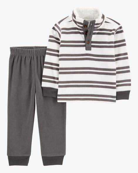  Product image 1 of Baby 2-Piece Striped Fleece Pullover & Pant Set