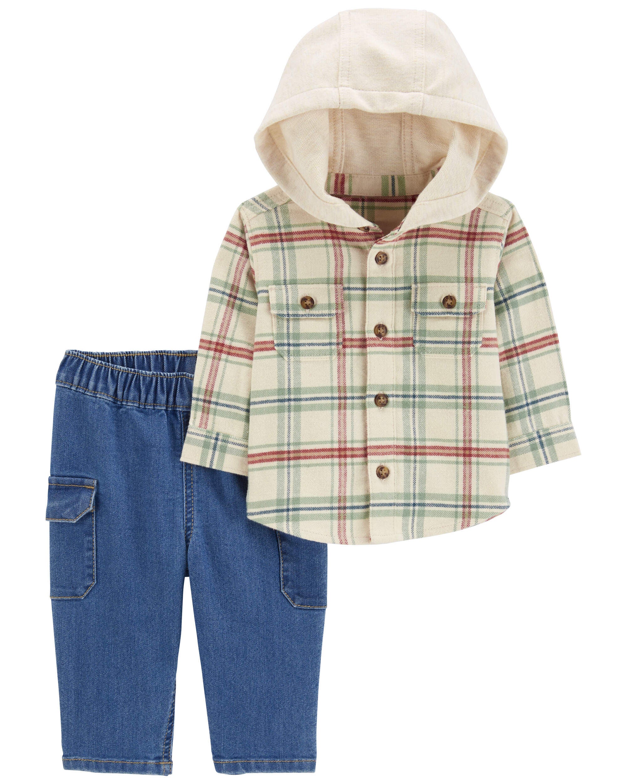 Combo of 03 hooded plaid shirt on sale