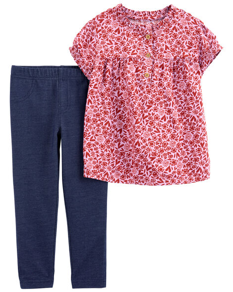 Product image 1 of Baby 2-Piece Floral Shirt & Jegging Set