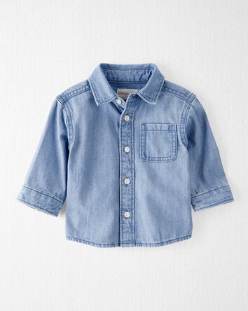 Baby Organic Cotton Chambray Button-Front Shirt
