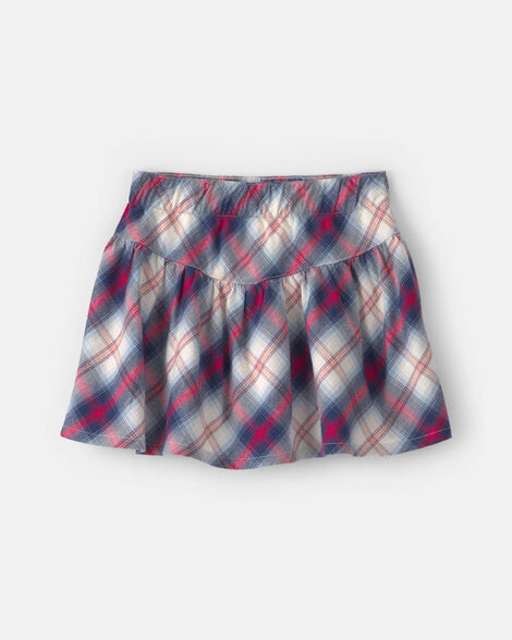 Toddler Girl Plaid Twill Skort - Navy Blue