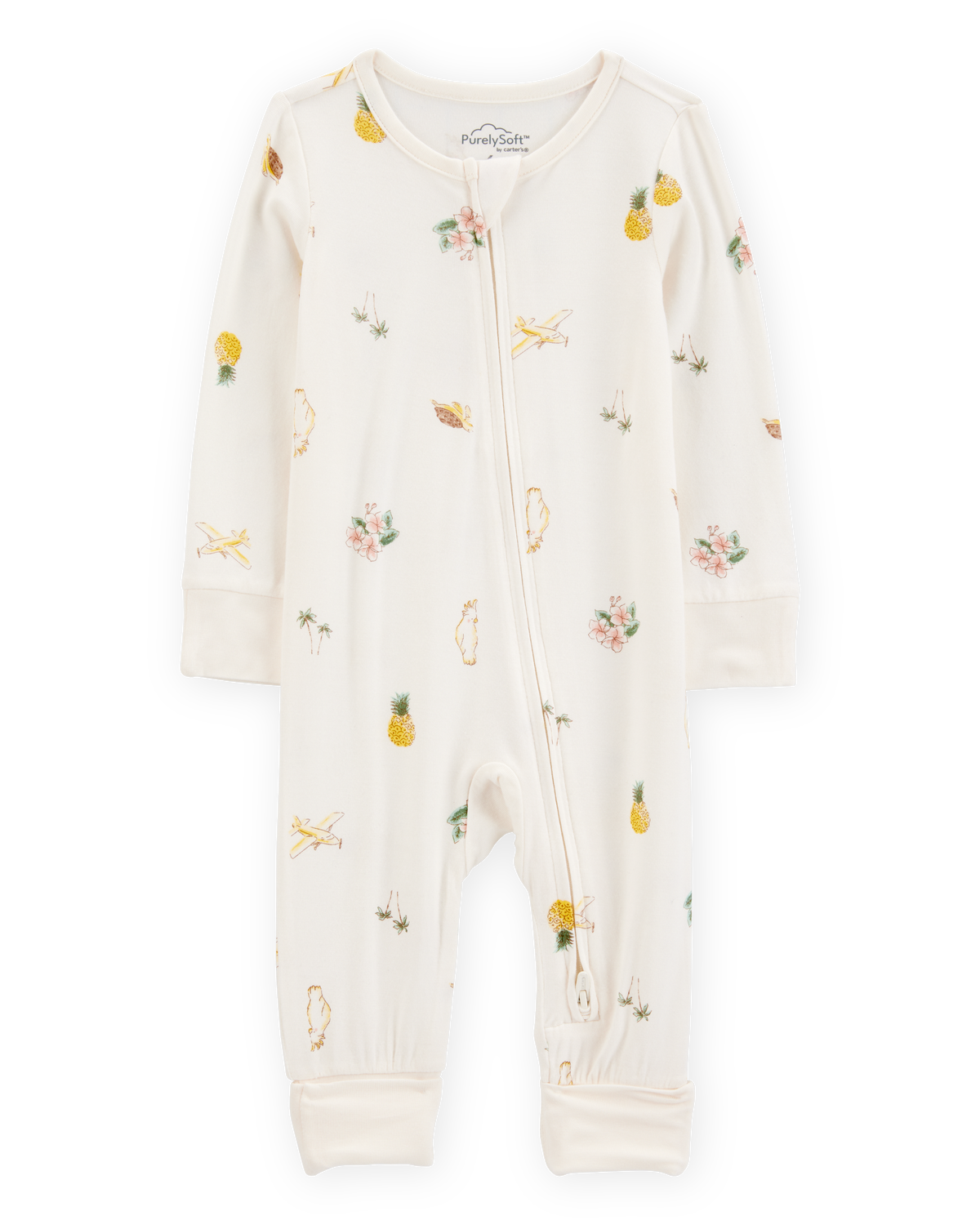 【日本産】 Baby Girl Tropical Print 2-Way Zip PurelySoft Convertible アクセサリー