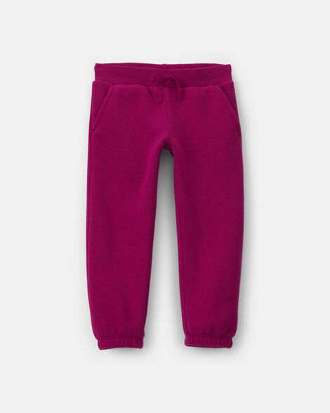 toddler girl fleece joggers - burgundy