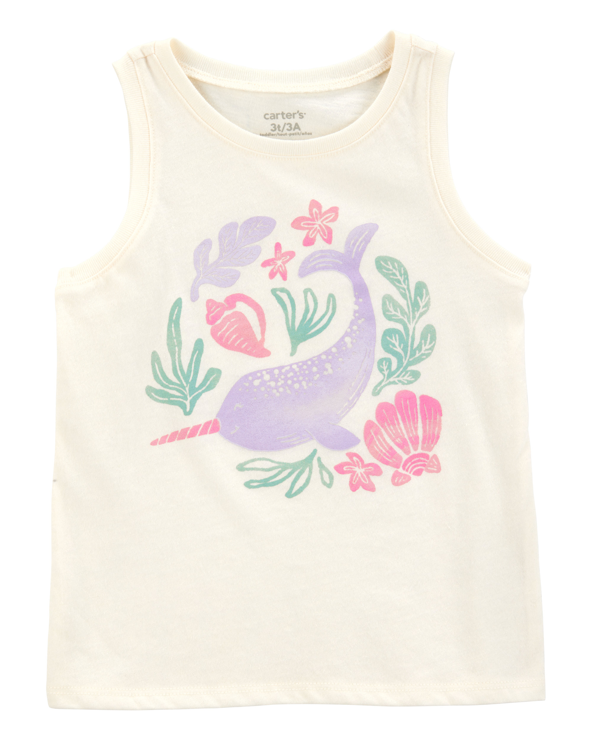 Toddler Narwhal Muscle Tank - Ivory