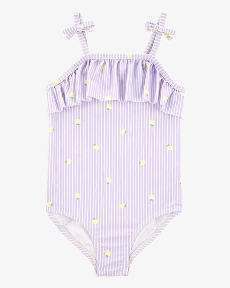  Product image 1 of Toddler 1-Piece Striped Lemon Swimsuit - Purple