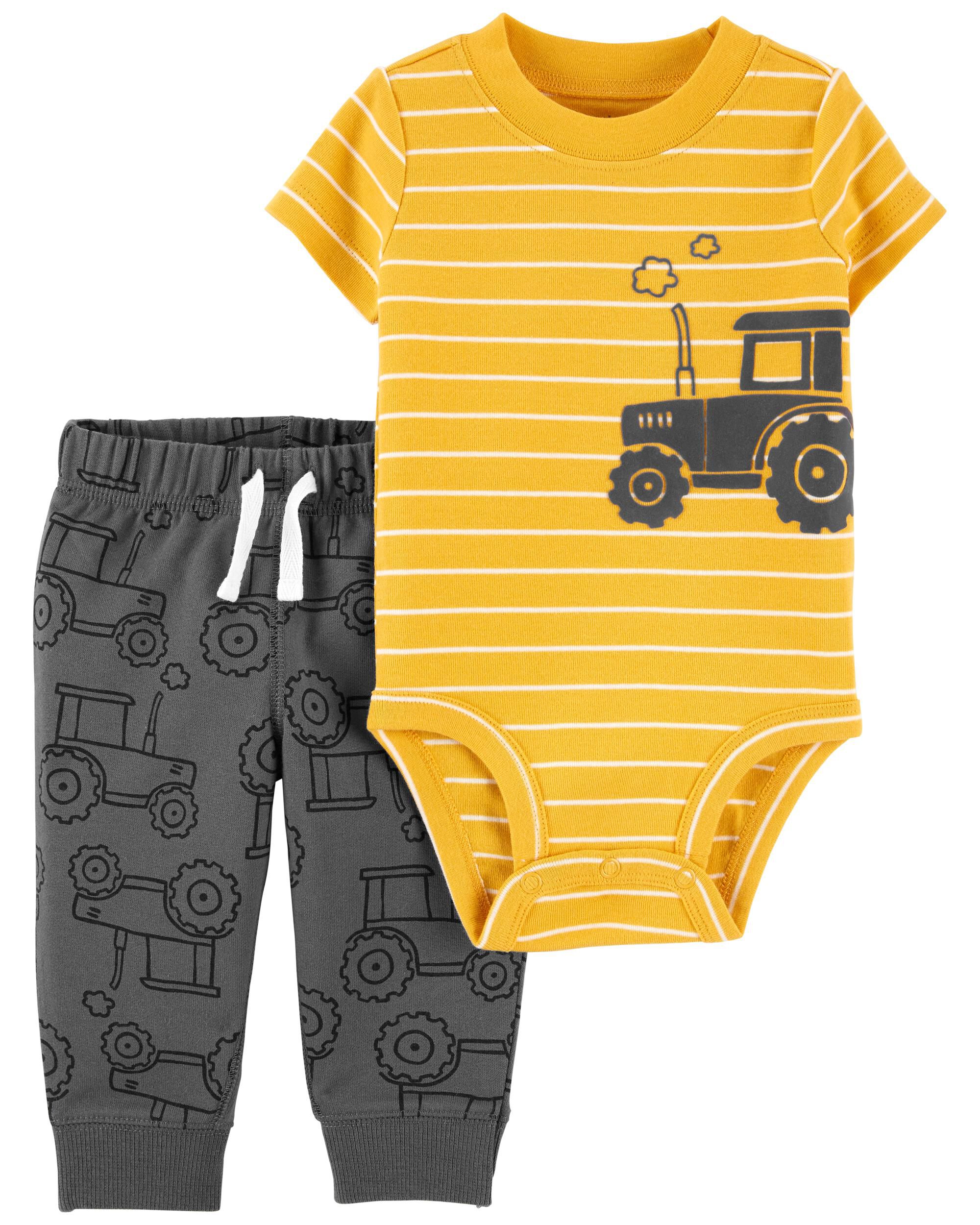 *CLEARANCE* 2-Piece Tractor Bodysuit Pant Set