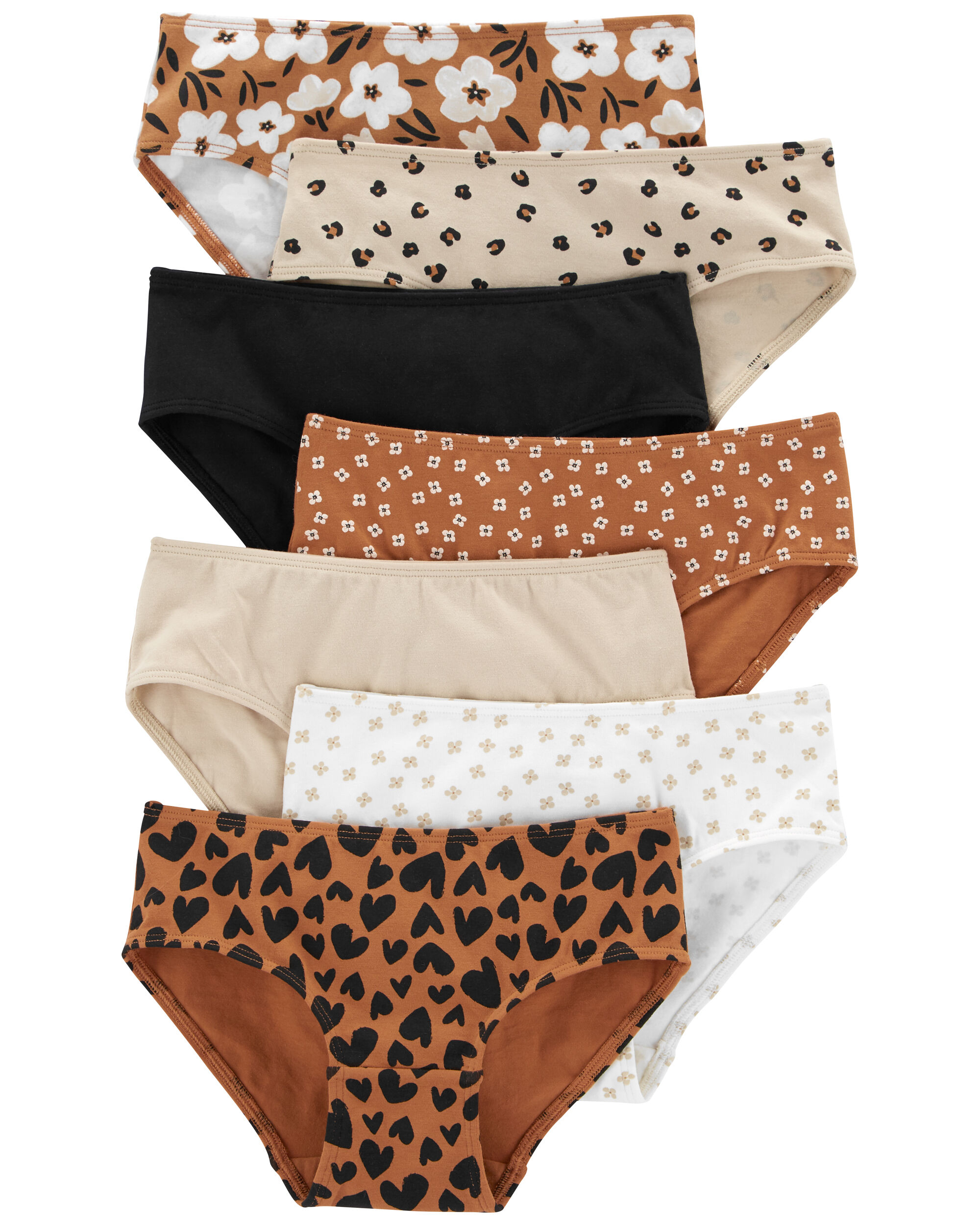 Kid 7-Pack Floral Brief Stretch Cotton Underwear - Carter's
