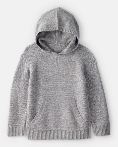 Boys Sweater Knit Hoodie - Grey