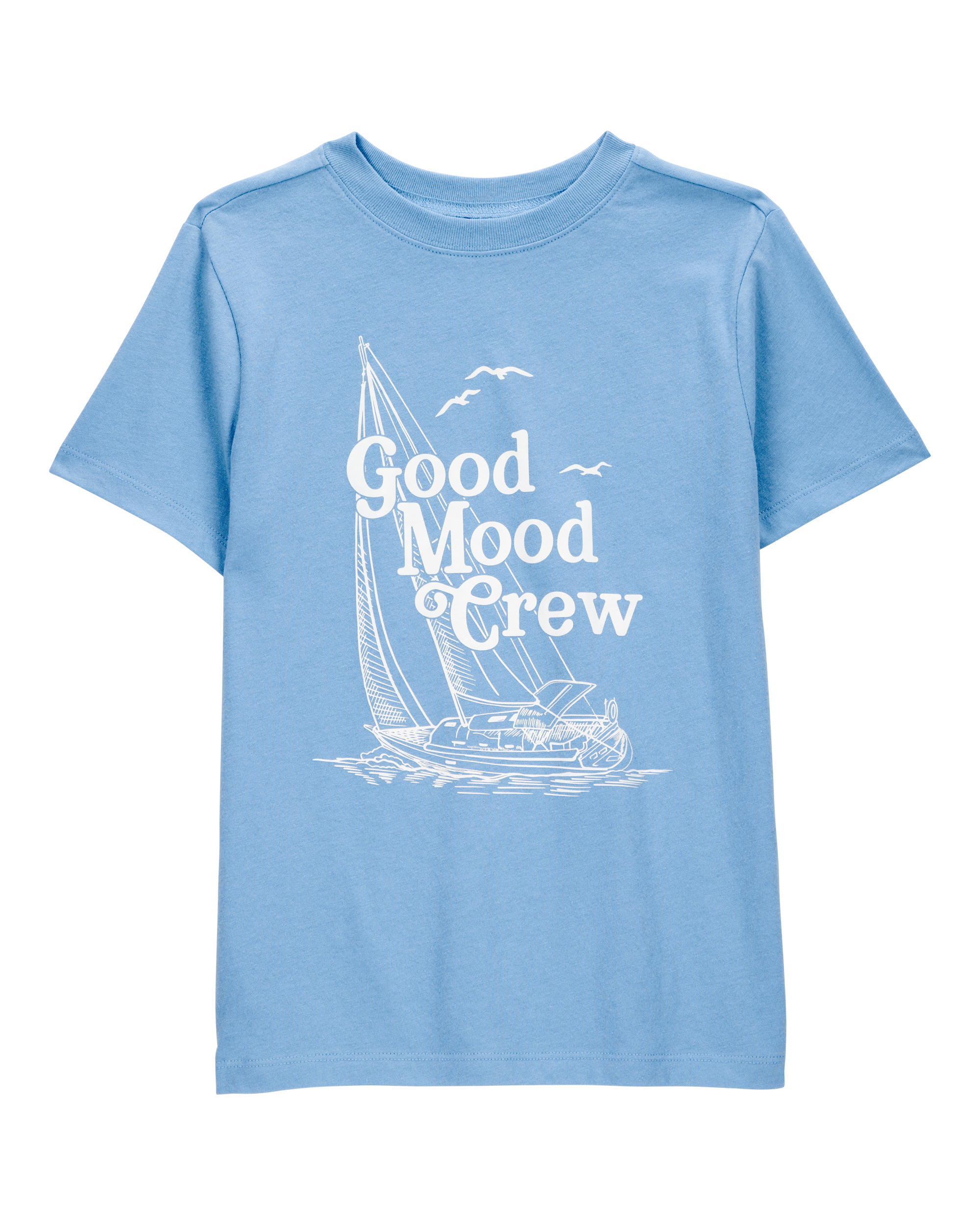 Kid Good Mood Crew Short-Sleeve Graphic Tee - Blue