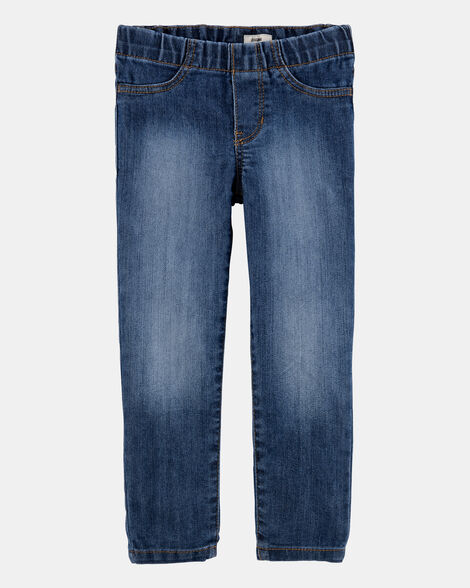 Baby Girl Medium Blue Wash Elastic-Waist Jeggings
