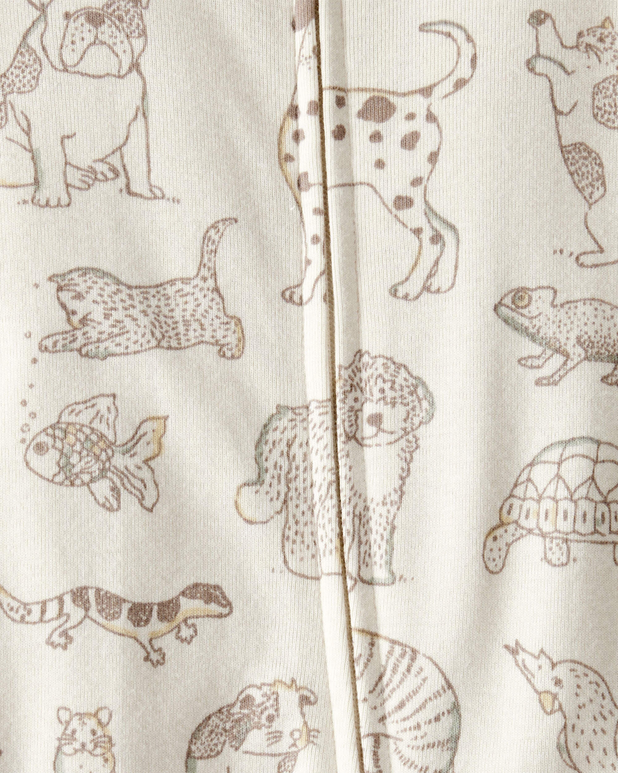 Baby Pet Print Organic Cotton Sleep & Play Pajamas - Little
