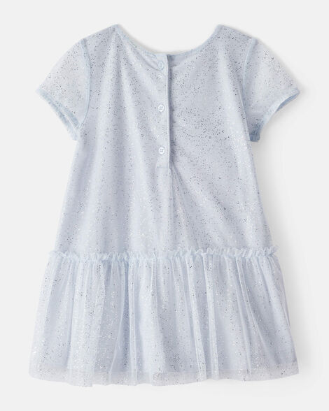 Product image 3 of Toddler Girl Short-Sleeve Tulle Occasion Dress - Blue